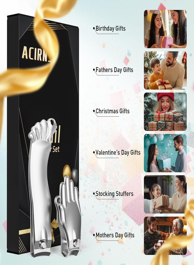 ACIRNS Nail Clippers Set,Gag Gifts Funny,Stocking Stuffers for Adults Men Him,White Elephant Gifts for Adults, Cool Stuff Gadgets for Men Dad Boyfriend Father Husband Friends,Mens Gifts Ideas (Silver) - Image 4